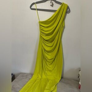 Women’s Zara Lime Green One-Shoulder Dress size S